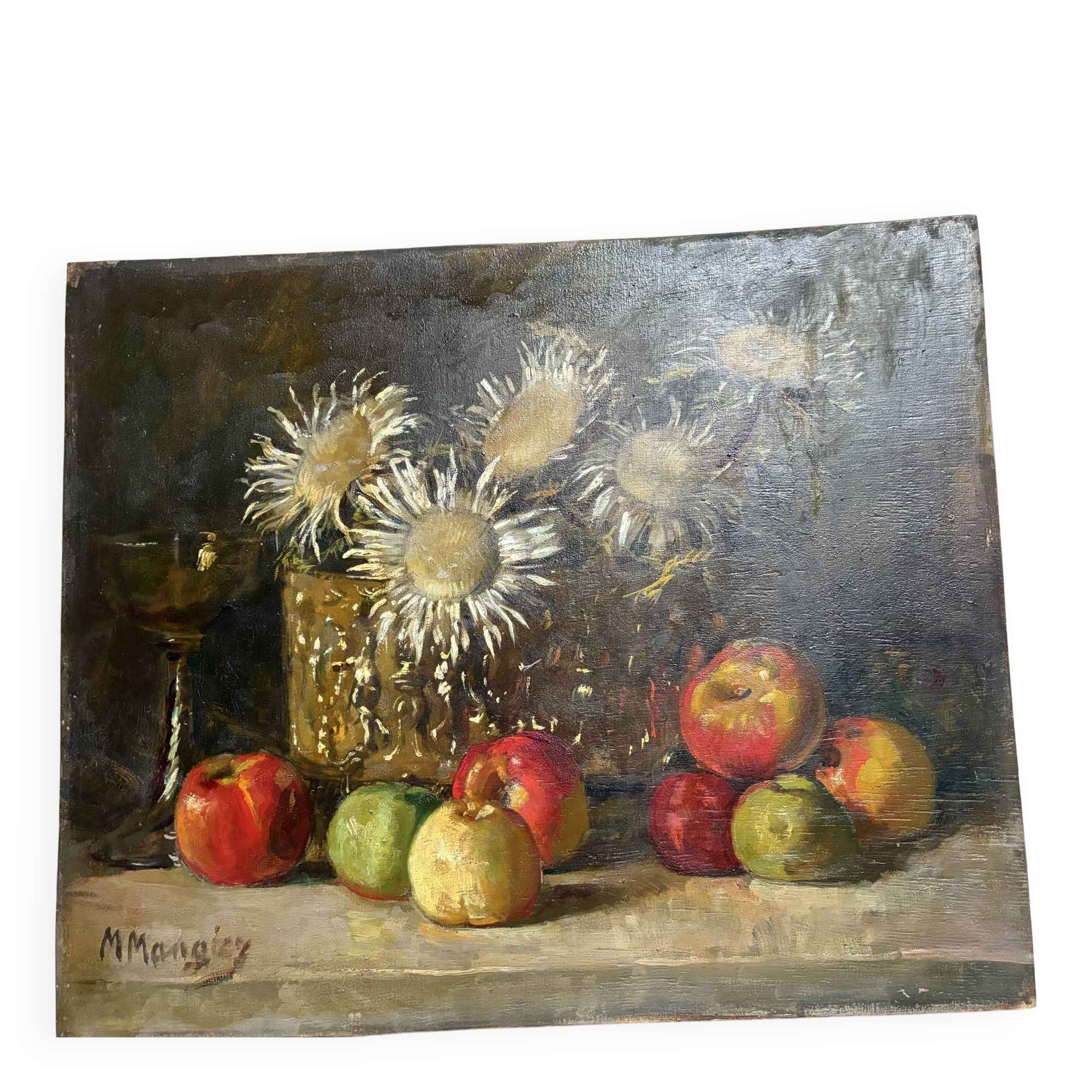 Marius mangier (1867-1952) peinture nature morte, fleurs
