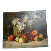 Marius mangier (1867-1952) still life painting, flowers
