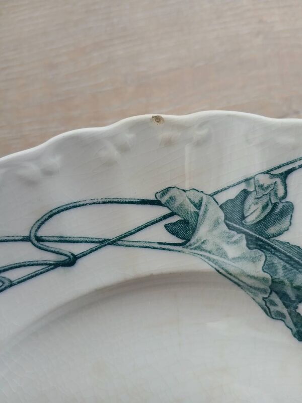 12 assiettes plates anciennes en Terre de fer