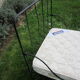 Wrought iron bed with mattress