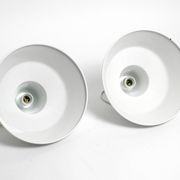 Two 50s metal enamel ceiling lamps by Axel Wedel Madsen for Louis Poulsen