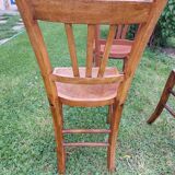 5 wooden bistro chairs