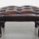 Pouf Chesterfield marron foncé en cuir de vachette