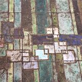 Table basse en mosaïque d'ardoise et de céramique