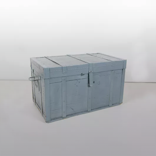 Malle de rangement en métal bleu (130 litres)