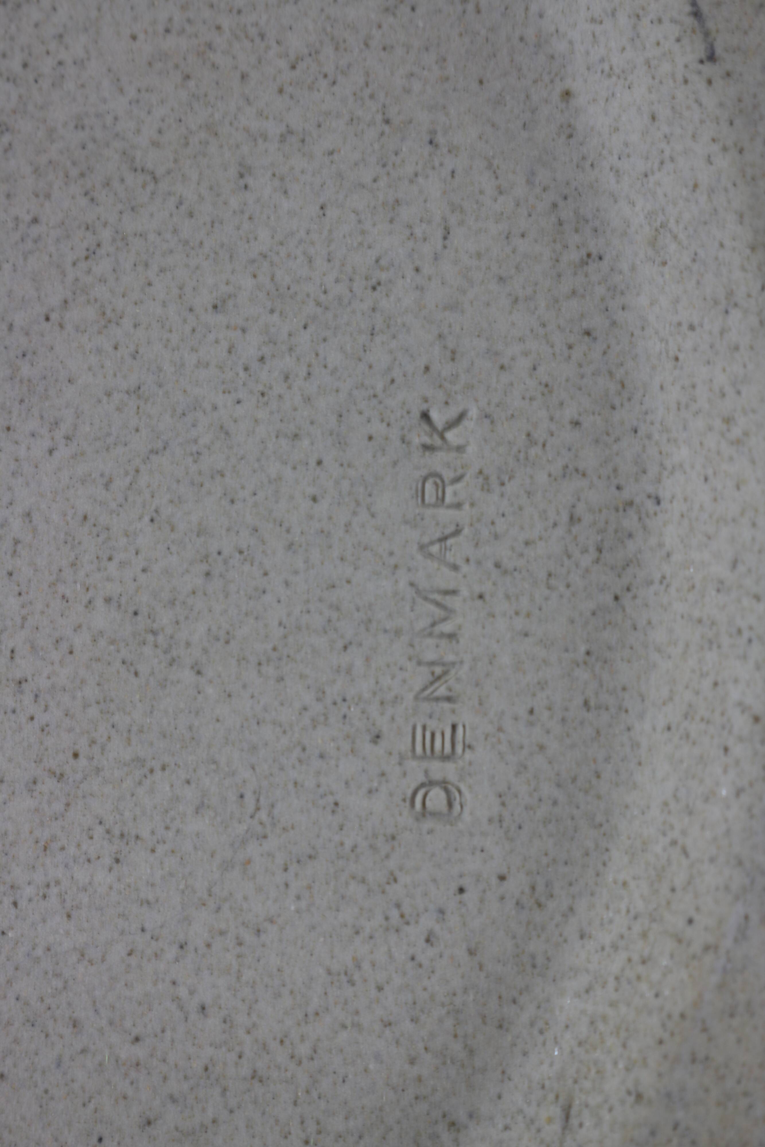 Danish mid-century blue turquoise large ceramic plate by H.A. Kahler