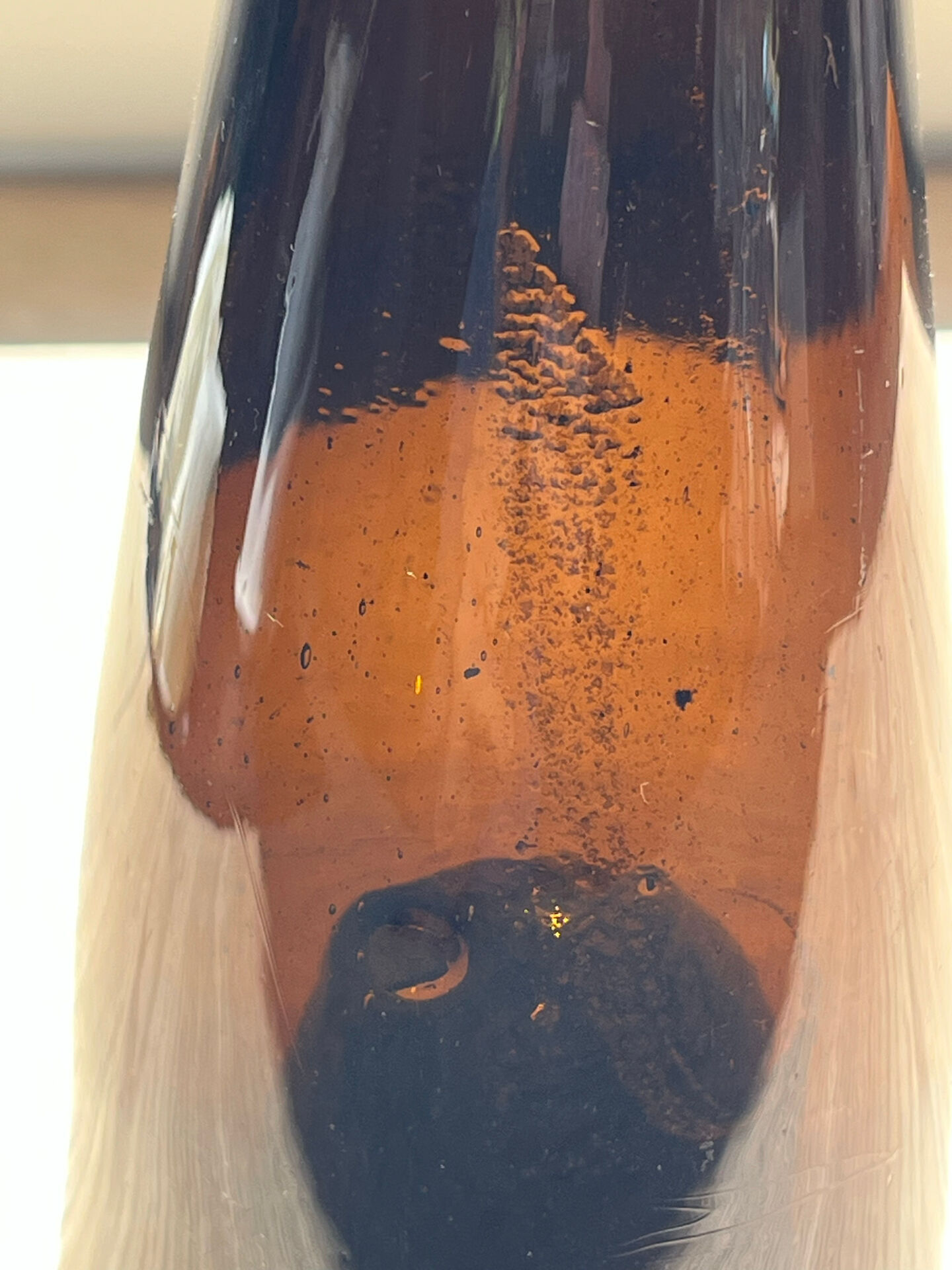 Antique amber glass vase