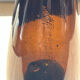 Antique amber glass vase