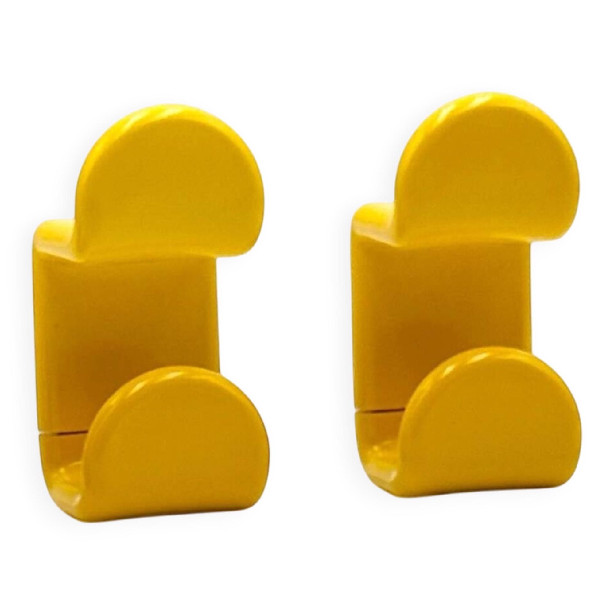 Vintage 1970s Gedy Coat Hooks in Yellow Plastic by Ambrogio Rossari