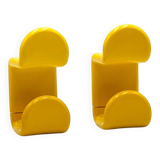 Vintage 1970s Gedy Coat Hooks in Yellow Plastic by Ambrogio Rossari