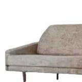 Vintage Sandinavian sofa in gray fabrics, wool sofa
