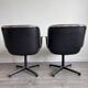 Pair of Executive Armchairs Charles Pollock Knoll Burgundy Leather 1970