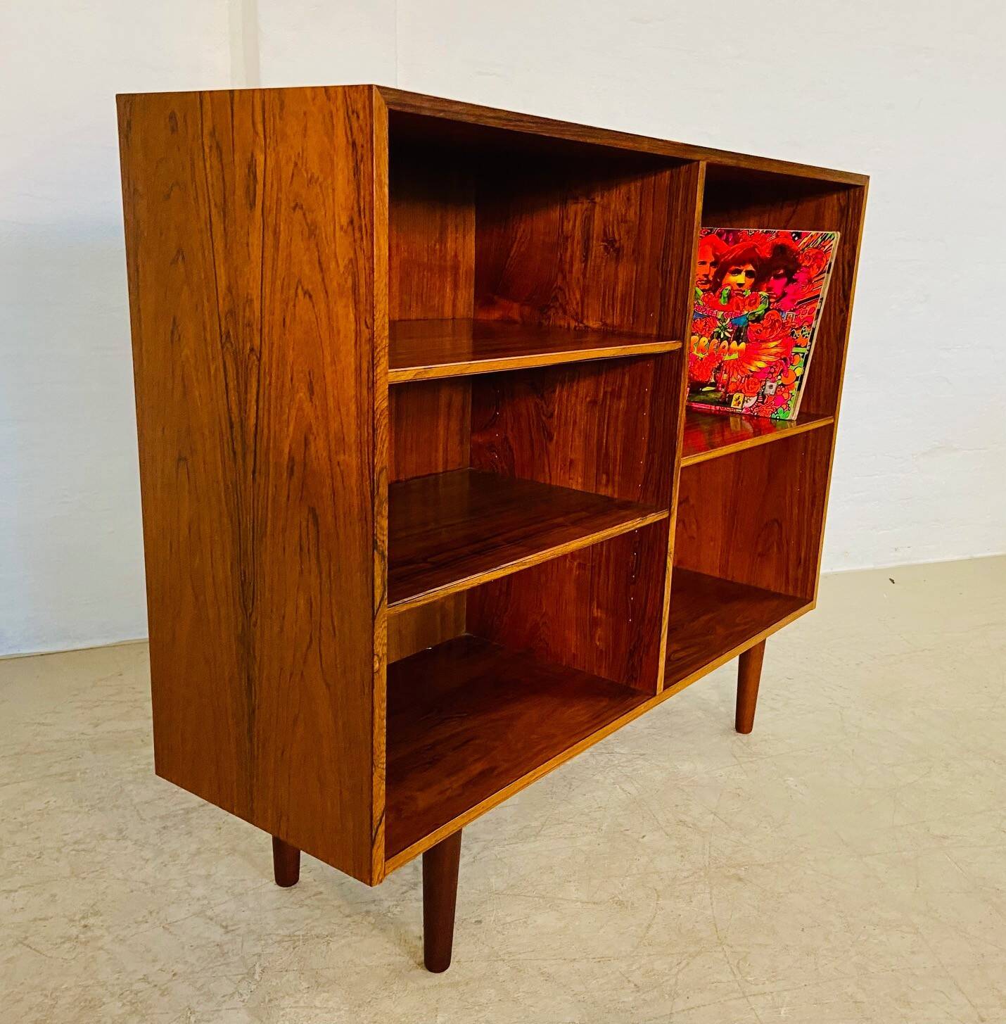 Vintage Danish mid-century retro rosewood bookcase 1960s