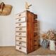 Petit meuble d'atelier vintage à tiroirs