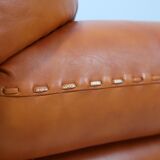 Sapporo cognac leather armchairs by girgi 1970s