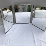 Former mirror triptych barbier contour metal chromé - vintage chain 24x30cm