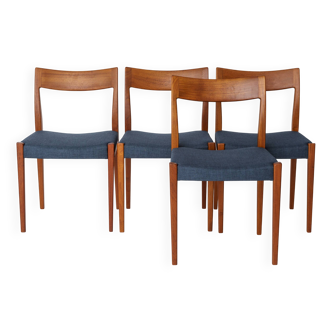 Ensemble de 4 chaises Yngve Ekström Kontiki | Teck suédois des années 1960 | Hugo Troeds |