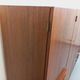 High Scandinavian modernist vintage sideboard in teak and black metal.
