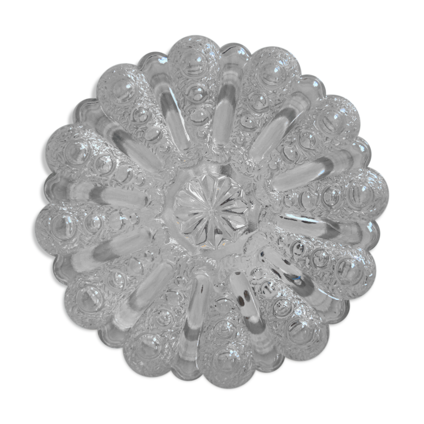 Plafonnier en verre moulé 70 80
