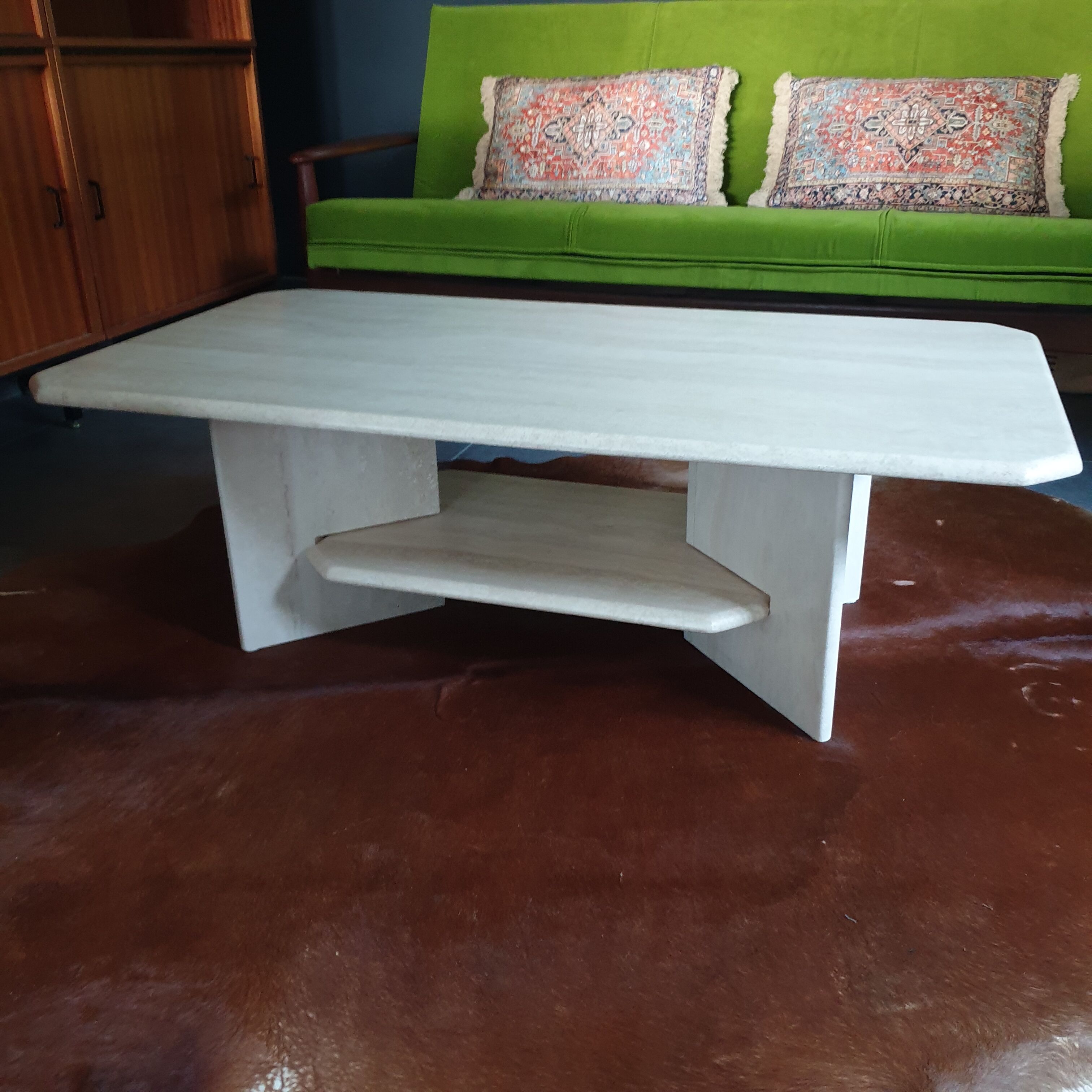 Vintage marble travertine table roset line