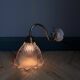 Holophane tulip brass swan neck wall lamp with porcelain rosette