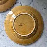 Pair of Sarreguemines slipware plates