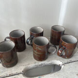 6 tasses à café en grès