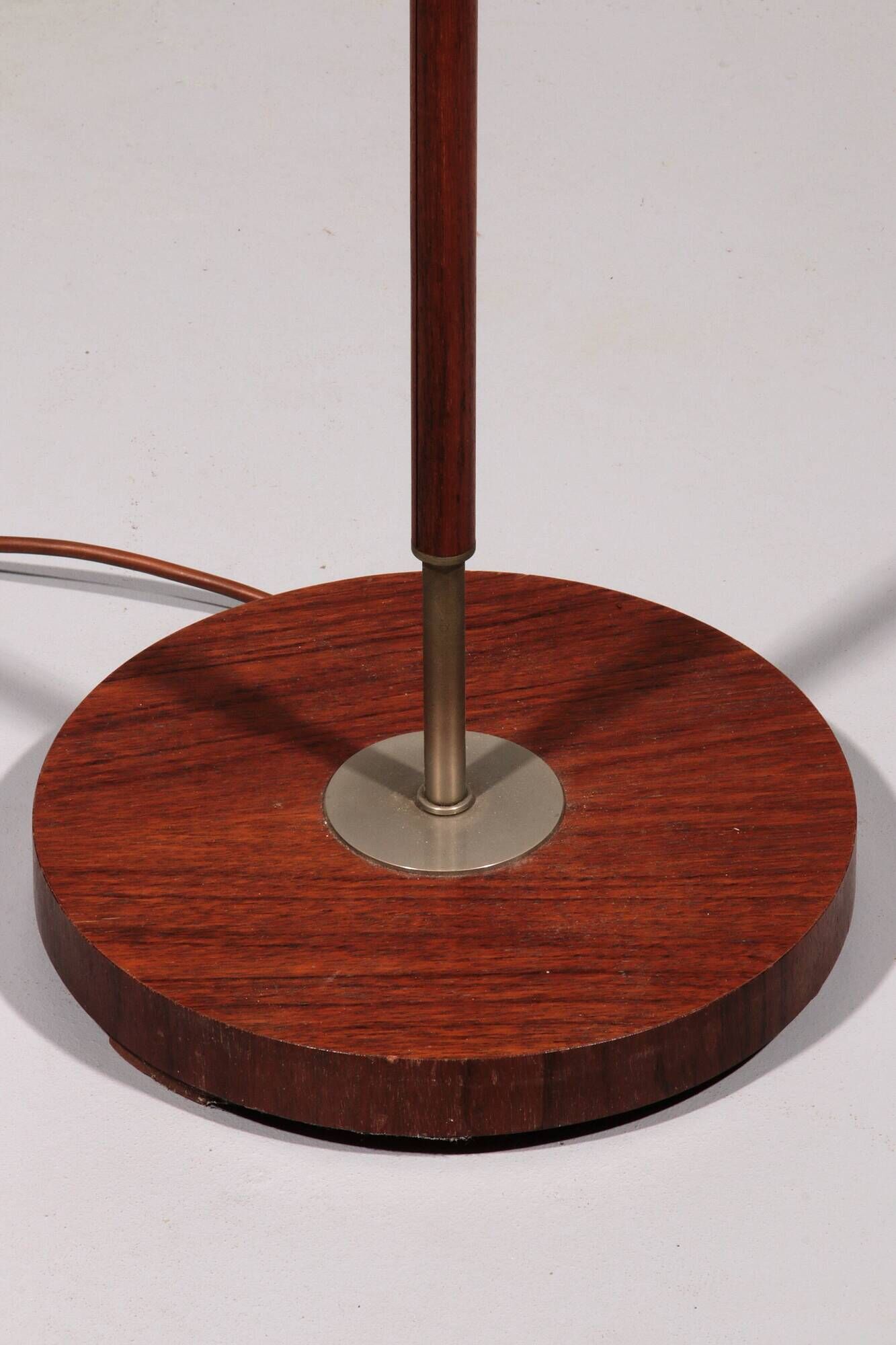 Temde teak and metal floor lamp with a new custom lampshade – 1960s elegance