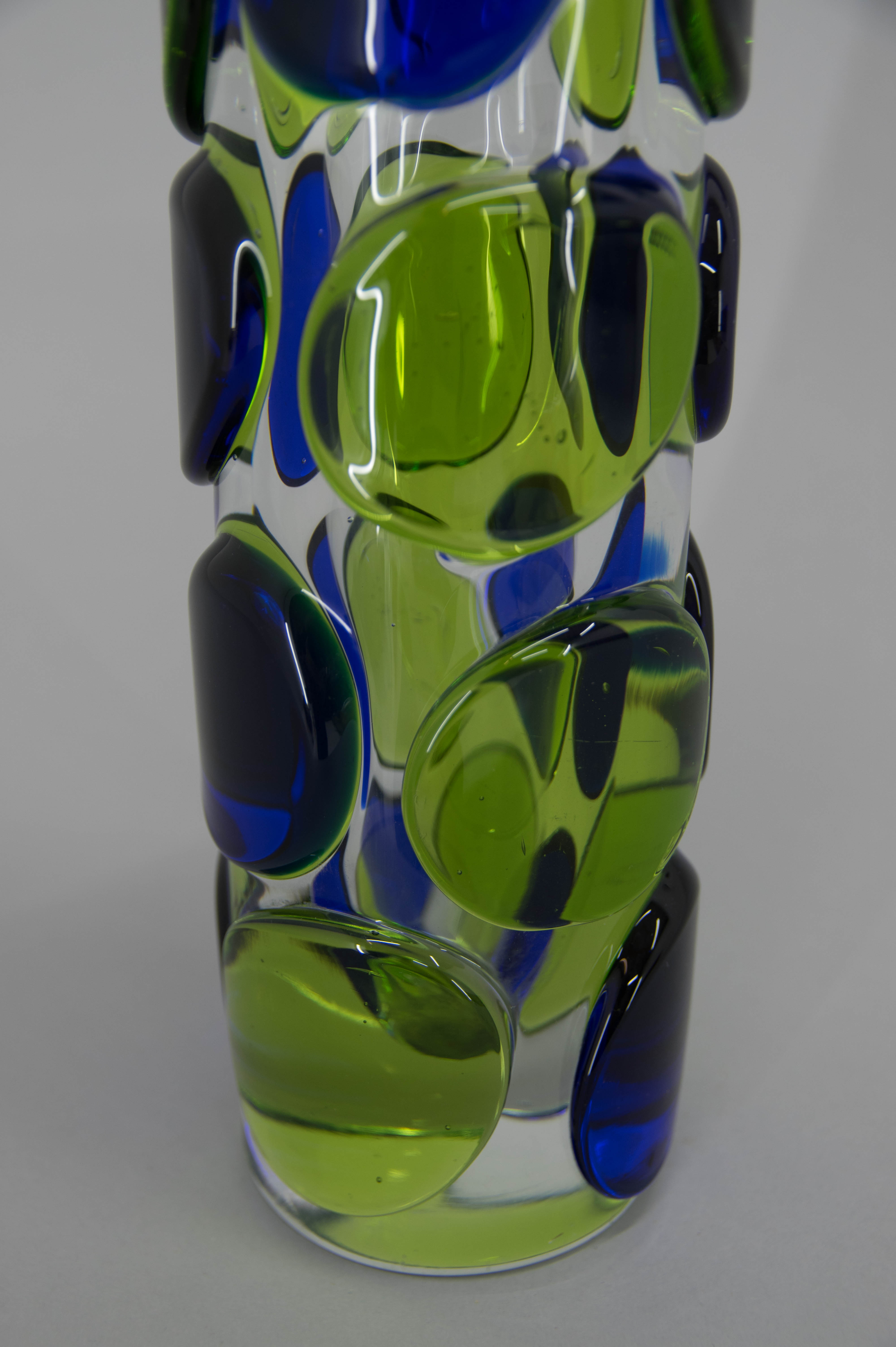 Set of Two Art Glass Vases by Jaroslav Svoboda, circa 1980