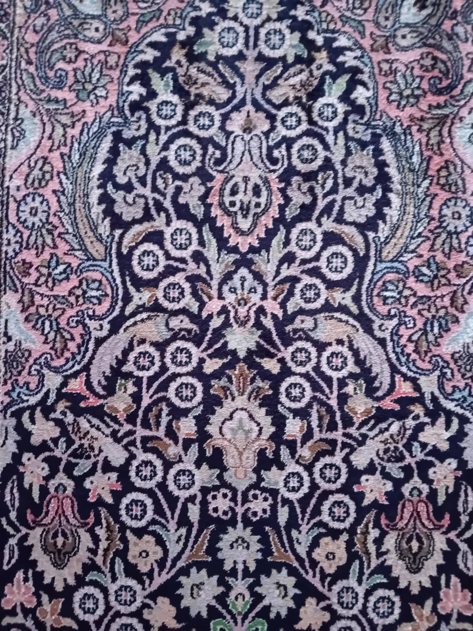 Handmade silk cashmere rug 155x92cm