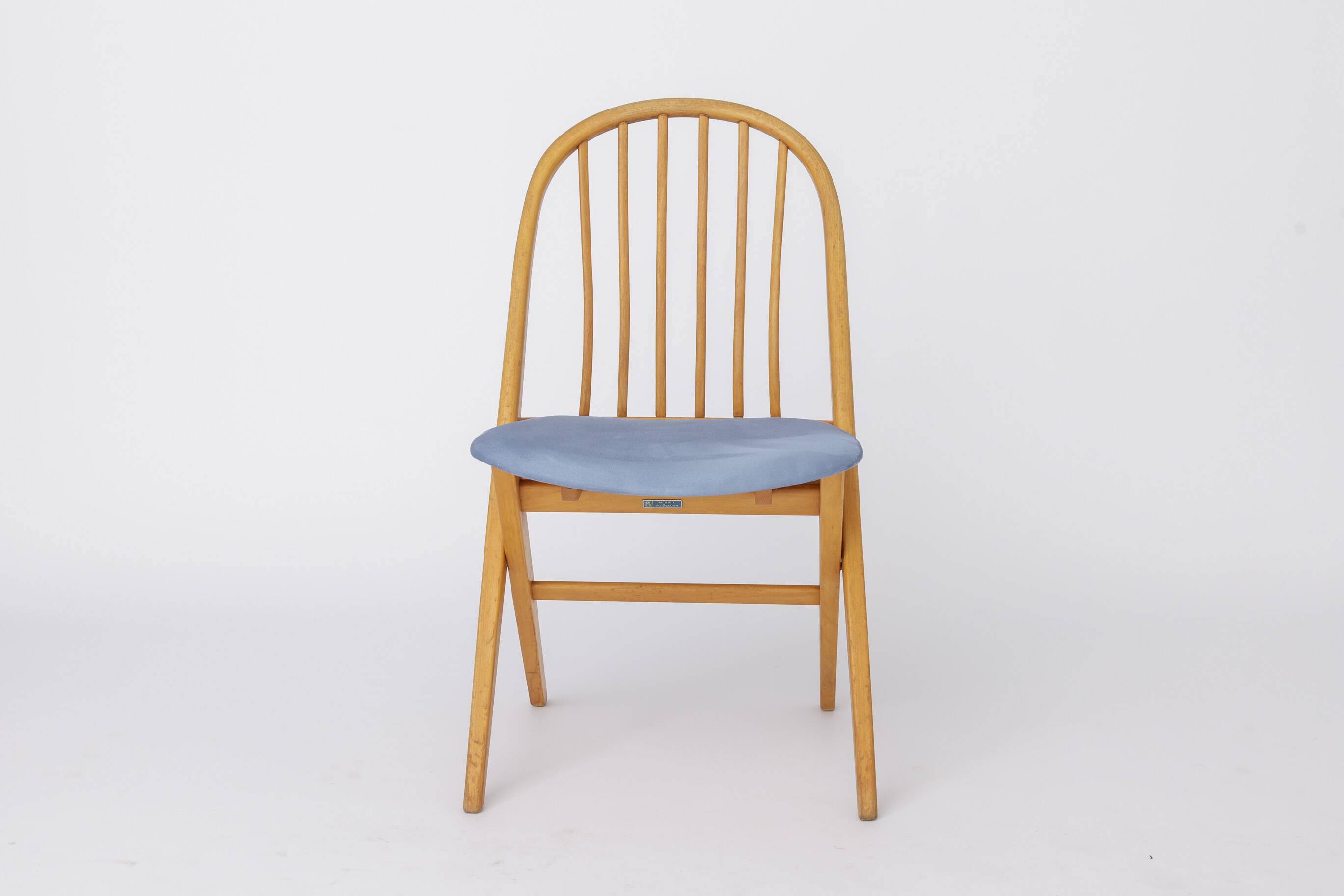 Chaise de bureau années 1960 Allemagne, chaise de bureau en bois de hêtre vintage, restaurée