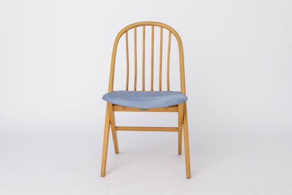 Chaise de bureau années 1960 Allemagne, chaise de bureau en bois de hêtre vintage, restaurée