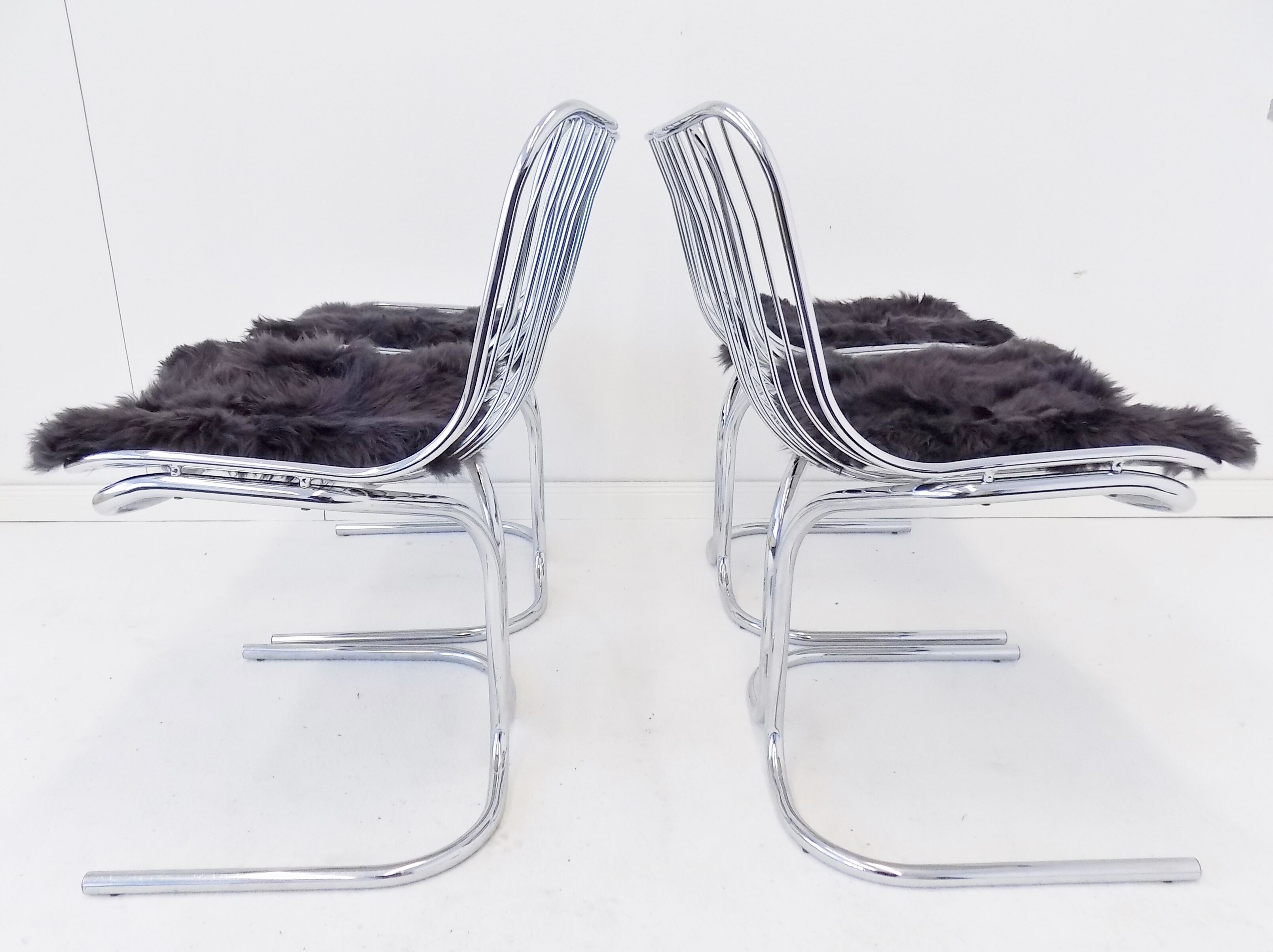Rima set of 4 Radiofreccia chrome chairs by Gastone Rinaldi