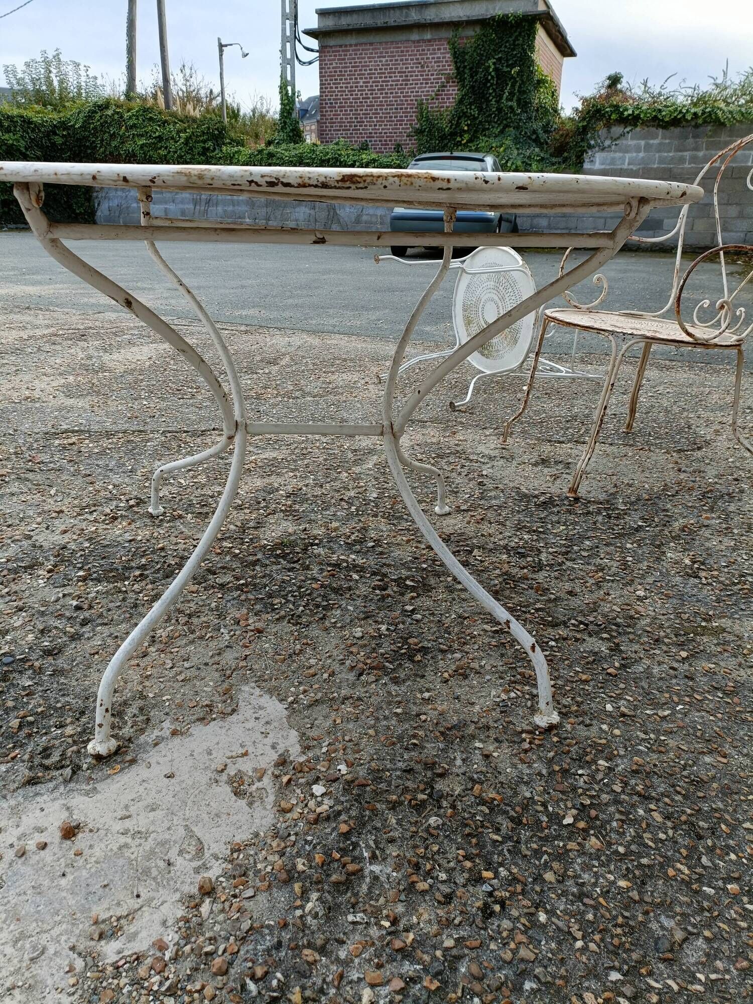 Garden furniture wrought iron old vintage xxeme
