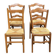 4 solid wood kitchen chairs with rush seats