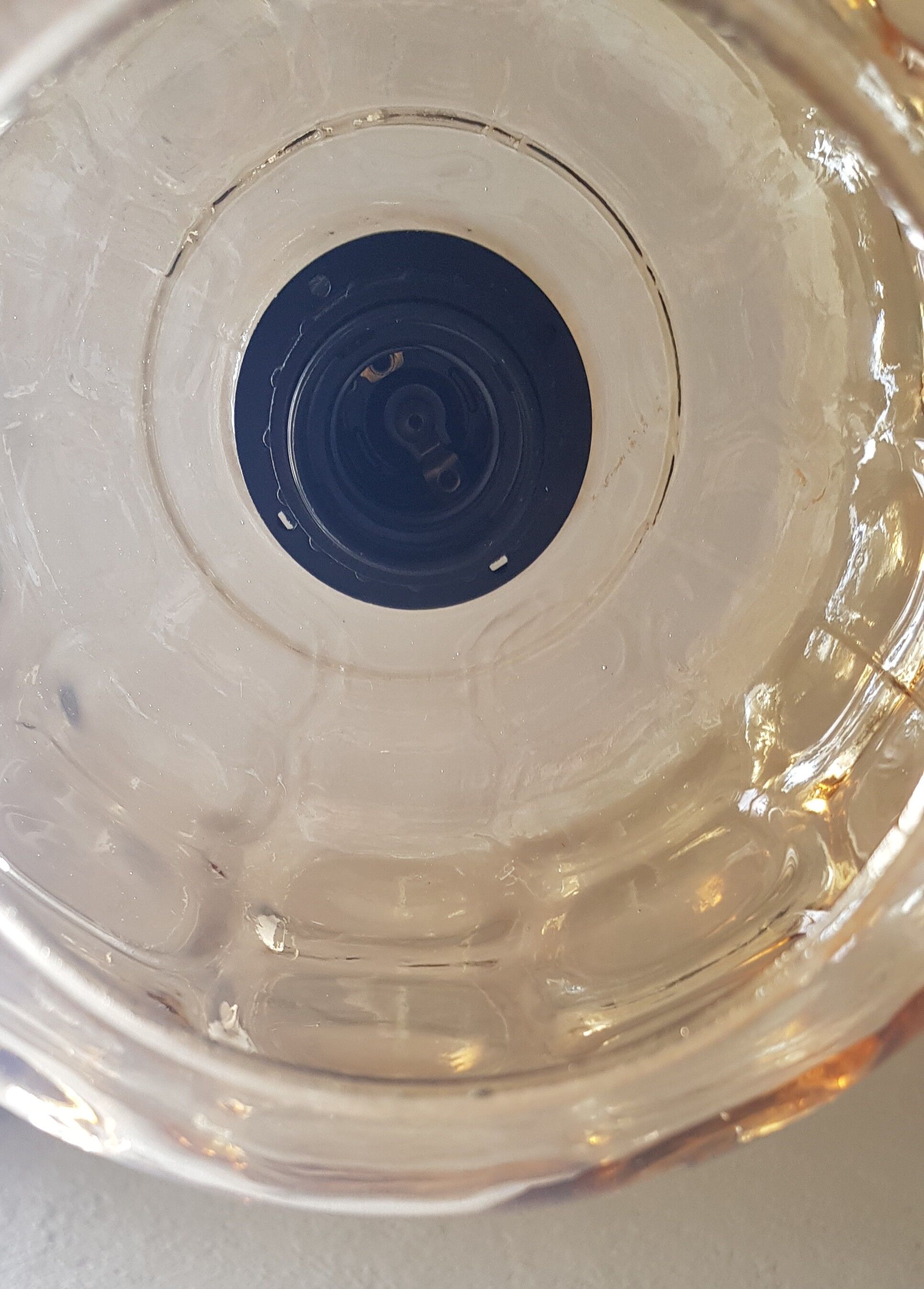 70's amber glass hanging lamp