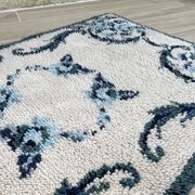 Pure wool blue rug 125x78cm