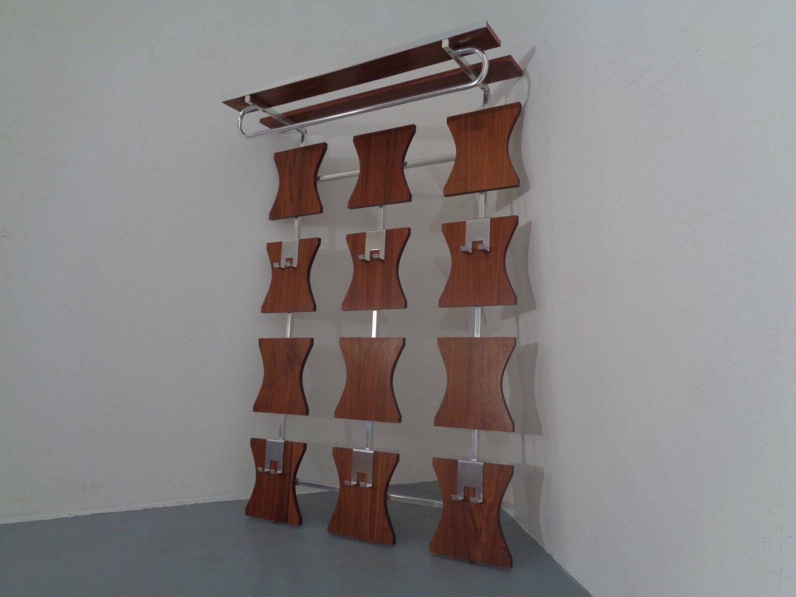 Mid-Century Teak Wardrobe with Hat and Coat Rack, 1960s