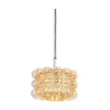 Large amber bubble glass pendant light by Helena Tynell for Limburg, Germany, 1970s.