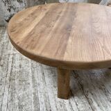 Circular elm coffee table from the 1950s