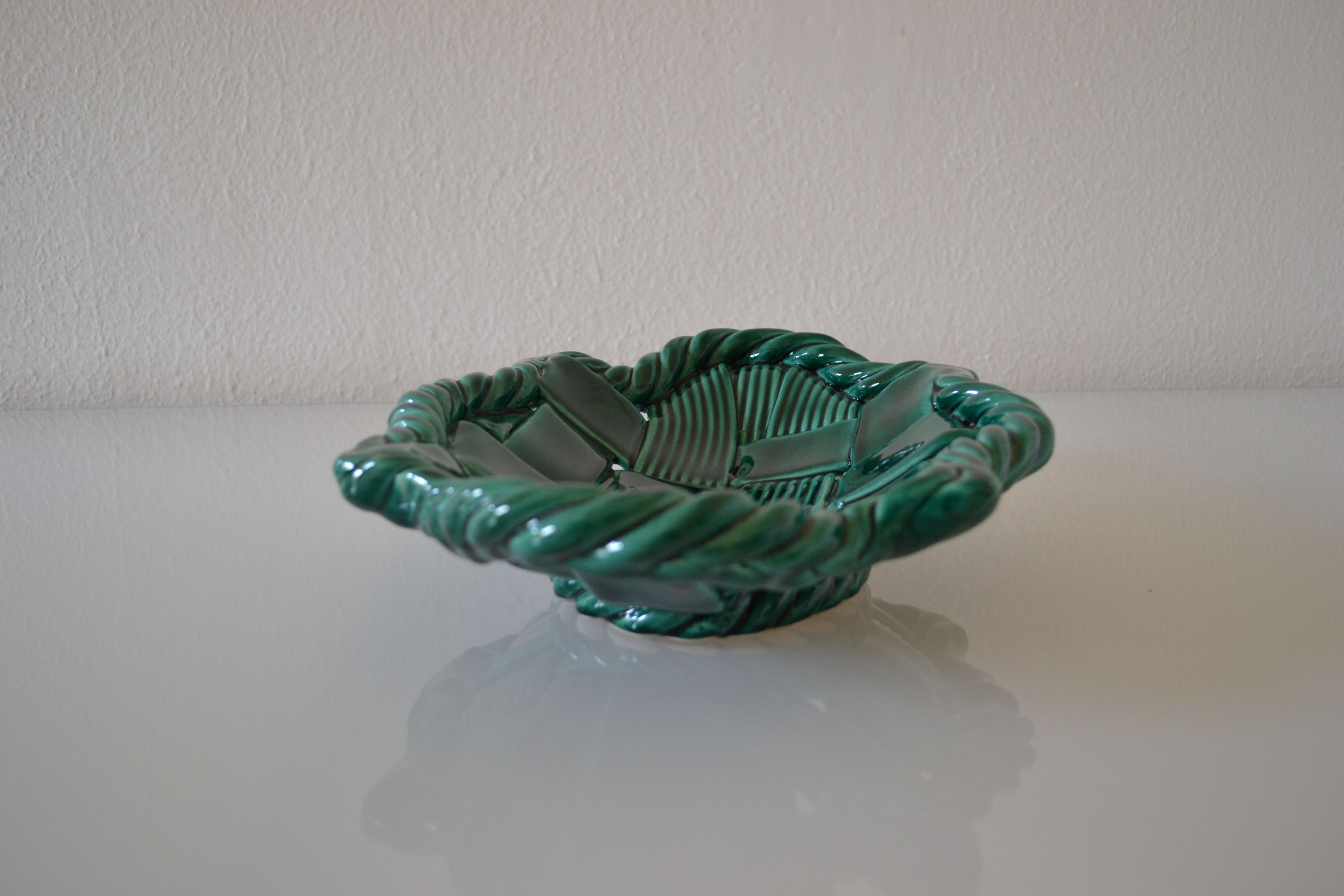 Ceramic fruit cup braid vintage years 60 fpp vallauris