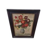Old Flower Still Life On Canvas, early 1900s