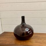 Dame jeanne en verre soufflée XIXè couleur ambre