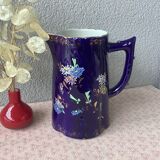 Cobalt blue pitcher Napoleon III enamelled decoration