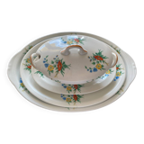 2 plats de service et 1 saucière en porcelaine ancienne de Limoges