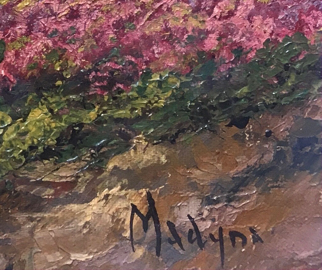 Old painting "The house by the lake" HST signed