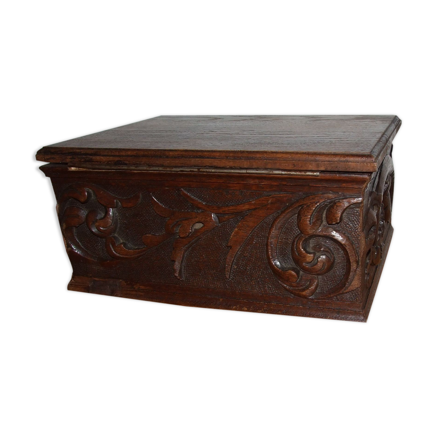 Old carved wooden box