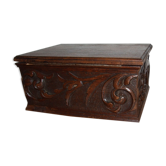 Old carved wooden box