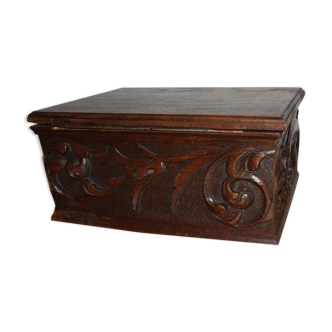 Old carved wooden box