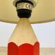 Pierre Sala vintage pencil lamp, wood, red